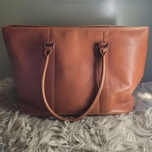 XL Vintage L. L. Bean Town & Field Leather Unisex Tote Travel Carry On Bag